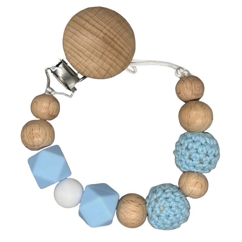 

Новая детская цепочка для соски, зажимы, деревянная пентаграмма, прорезыватель для зубов, силиконовые круглые бусины, цепочка для прорезывания зубов для ухода, пустышка, жевательные игрушки, подарок для душа