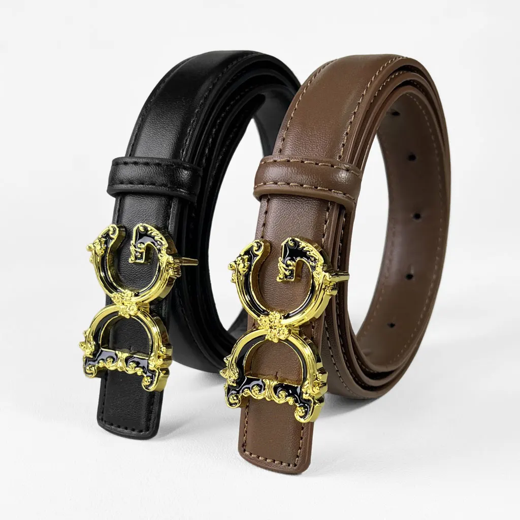 Cintura in vita Color Block Materiale durevole Lettera Logo Accento Cintura per lo styling a lunghezza regolabile