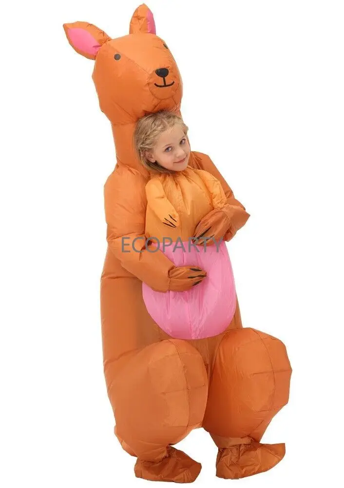 Kids Inflatable Kangaroo Costume Child Book Week Girls Animal Blow Up Mascot halloween costumes disfraz drop ship