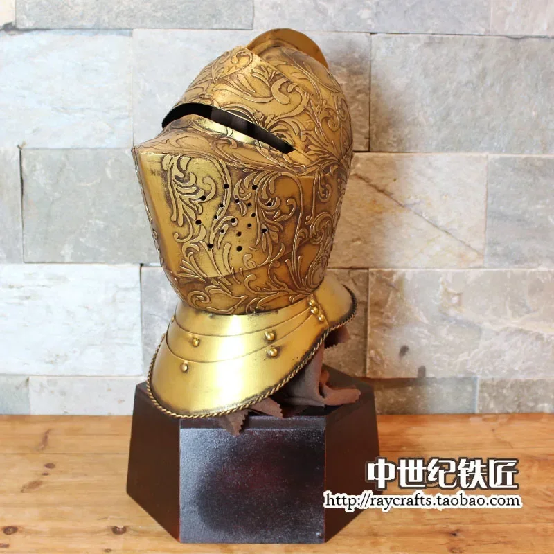 Knight helmet retro samurai role play tabletop game decorative props bar internet cafe restaurant lobby piece