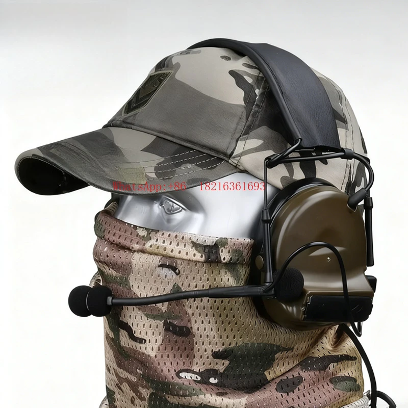 Equipped with Microphone Intercom Communication, Outdoor Comtac II C2 Earphones for Sound Pickup and Noise Reduction, PTT Helmet