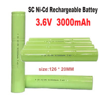 SC Ni-Cd Rechargeable Battey 3.6V 3 Cells 3000mah Screwdriver Electric Drill SC Batteries with Tab Power Tool NiCd SUBC Cells