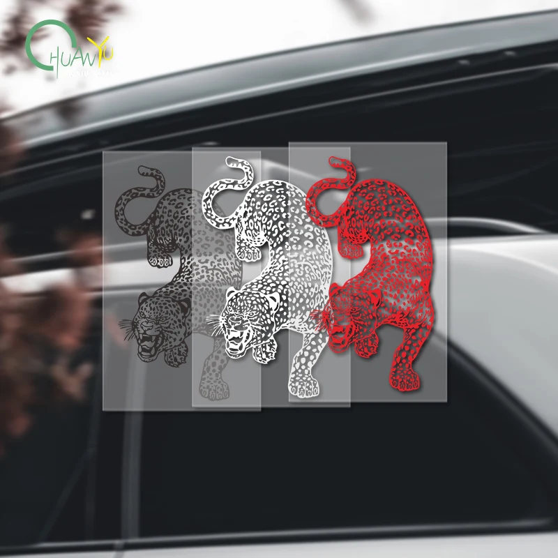 Electric car decals waterproof sun protection decoration small kitten leopard car body decals scratch cover