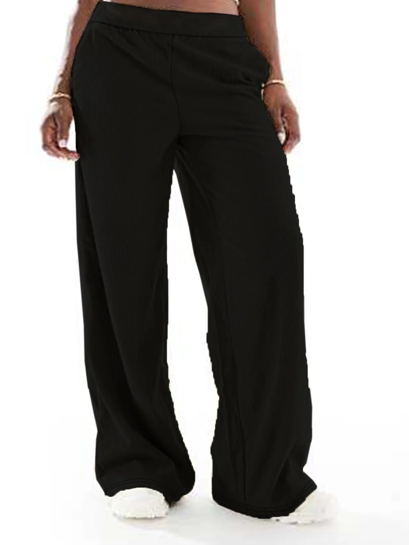 Lente en zomer nieuwe dames plus size Britse straat holle design modemodellen effen kleur losse broek