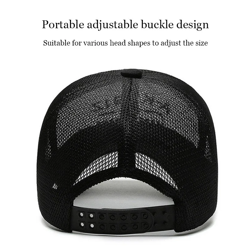 2024 Men Women Summer Mesh Baseball Cap Fashion Outdoor Sports Sun Visor Hat Solid Breathable Cap Camping Quick-Dry Fishing Cap