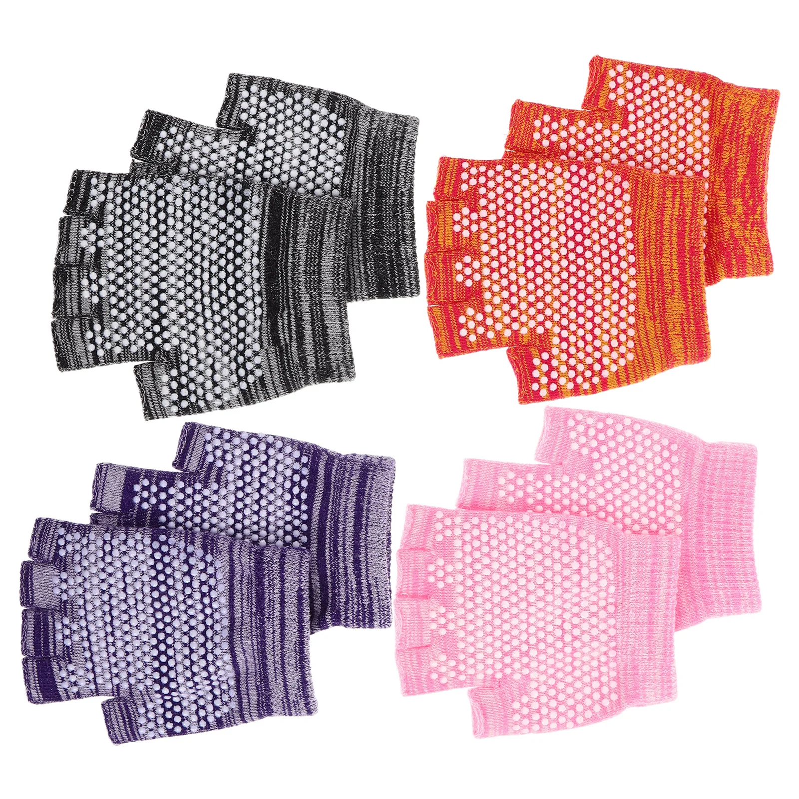 

4Pairs Fingerless Yoga Gloves Women Non-Slip Half Finger Fitness Cycling Work Out Gloves Breathable Summer Gym Accessories