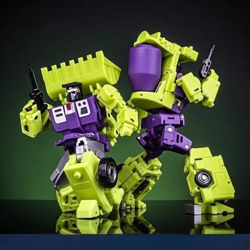 Transformiertes Spielzeug MS-B37A&B38A Kleiner proportionaler Gabelstapler mit feiner Beschichtung + Mischer-LKW-Set, Modell, Originalverpackung, Sammlung, Geschenk