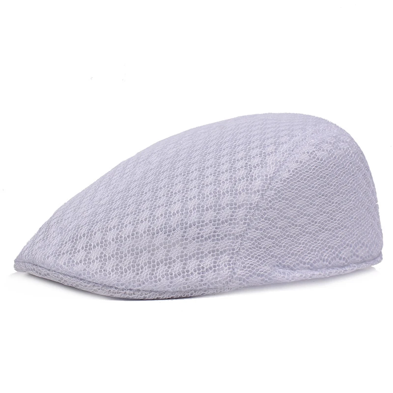 2024 New Summer Casual Beret Hat Unisex Mesh Flat Caps Newsboy Style adjustablr Fashion Breathable Summer Hat for Women Men Caps