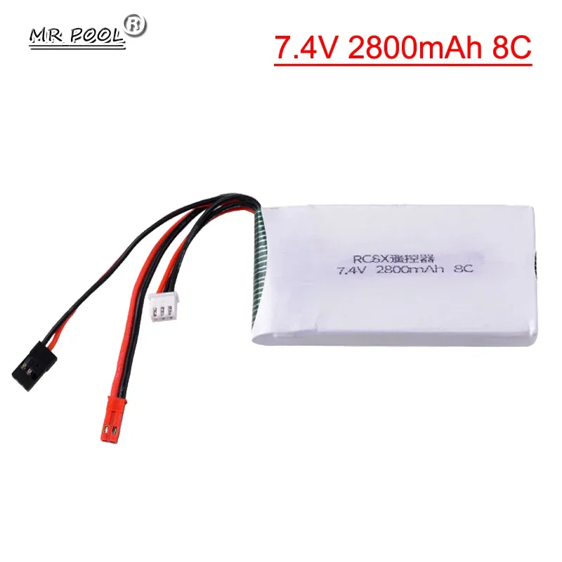 2S 7.4V 2800mah 8C Lipo Battery with JST Connector for Radiolink RC8X RC6GS RC Radio Remote Controller Spare Parts