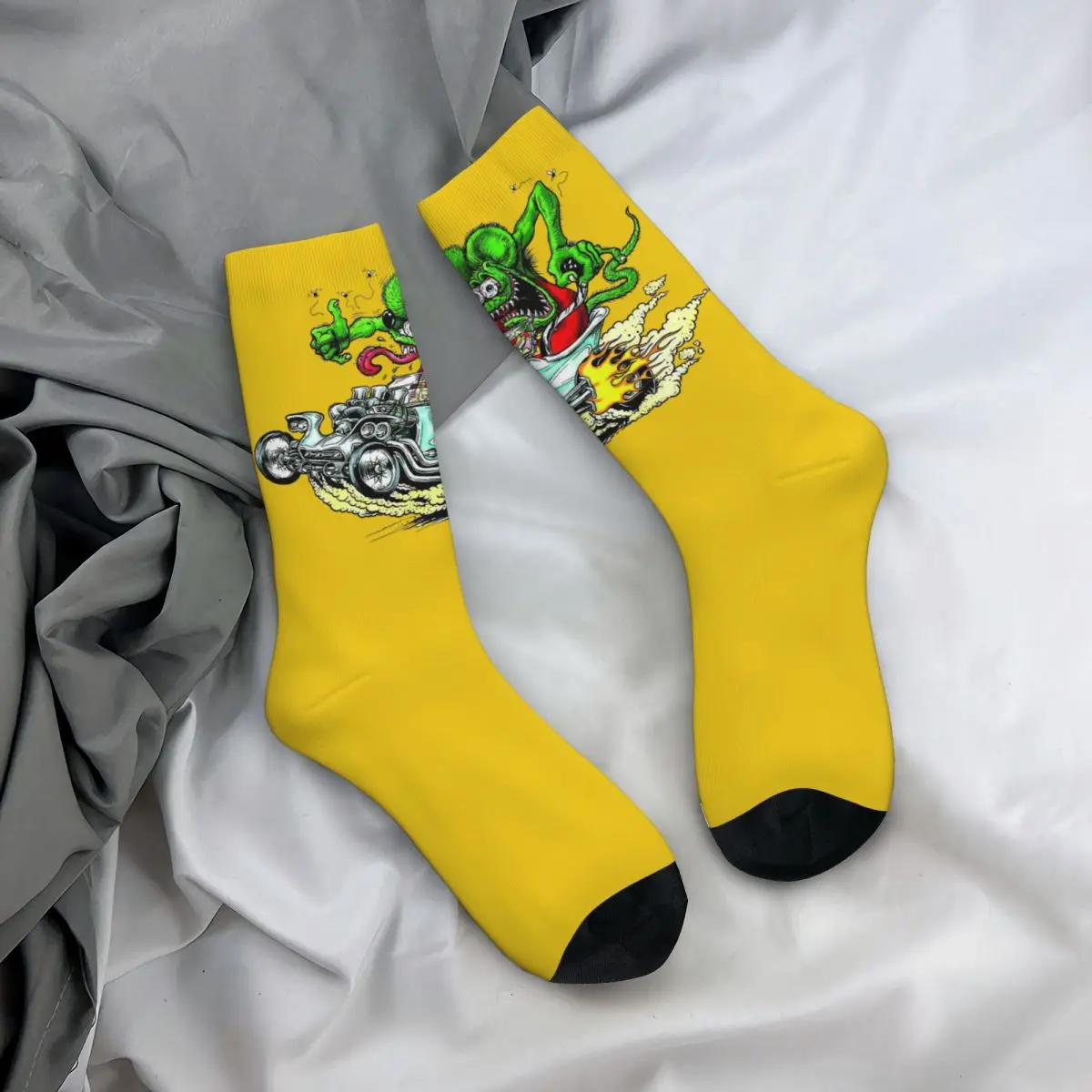 Chaussettes unisexes impression 3D RNCan, chaussettes de cyclisme Harajuku Tales of the Rat Fink 4 Intéressant Four Seasons