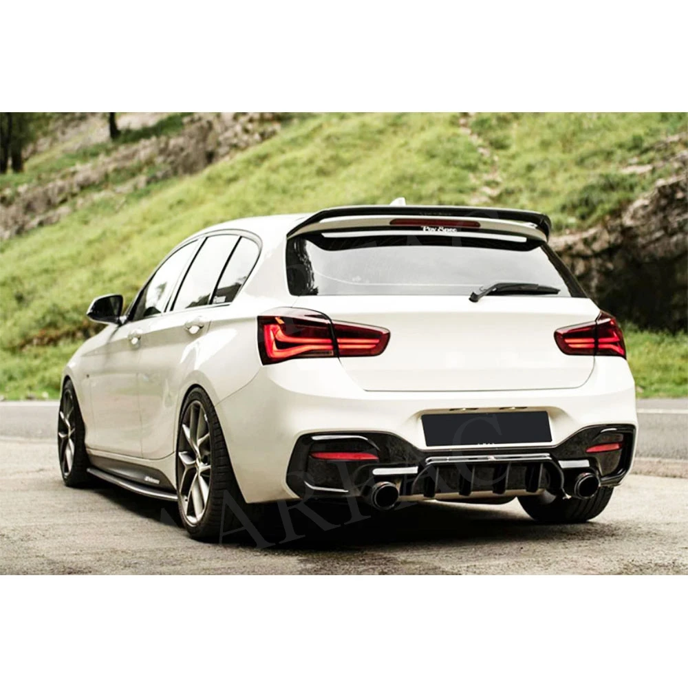 Carbon Fiber Rear Bumper Lip Diffuser Accessorise For BMW 1 Series M Sport F20 F21 M135i M140i 2017 2018 ABS Rear Lip Spoiler