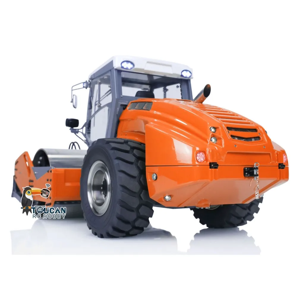 Metalowe ciężarówki LESU Aoue-H13i 1:14 RC Hydrauliczny walec drogowy RTR Sterowany radiowo, malowane, zmontowane modele samochodów, prezenty dla chłopców TH23510