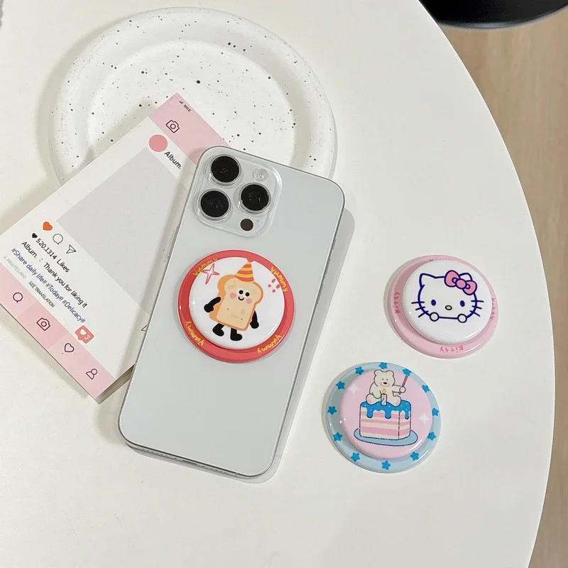 

Милый Sanrio Hello Kitty для Magsafe, магнитный чехол для телефона Griptok Grip Tok, подставка для iPhone, складной чехол для беспроводной зарядки, держатель