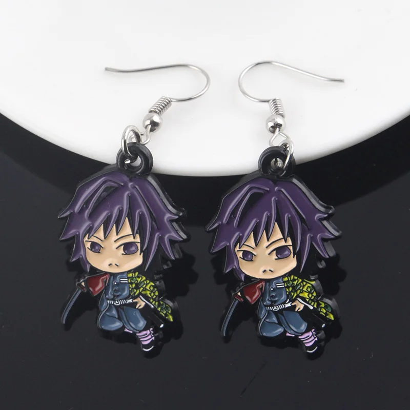 Anime Demon Slayer Earrings Wholesale Cosplay Prop Kimetsu No Yaiba Tanjirou Kamado 1 Pair Character Roles Trendy Jewelry