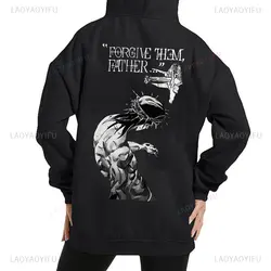 Forgive Them Father Bible Verses Print Hoodie Fall Winter Adult Streetwear Hoodie Causal Unisex Drop Shoulder Sweatshirt Tops