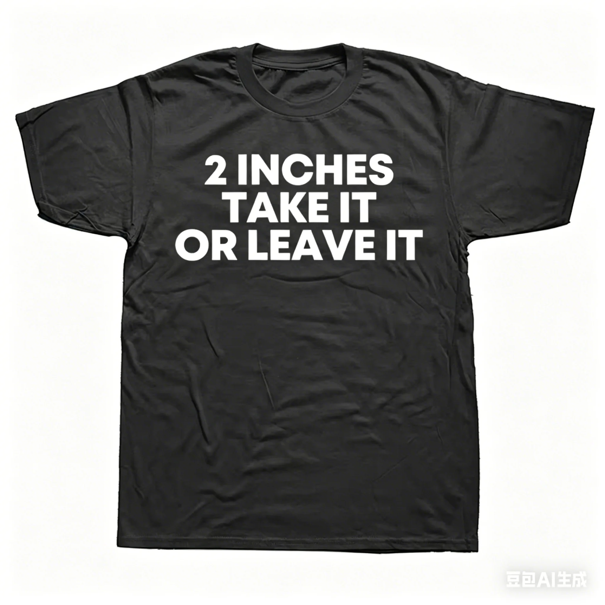 Funny Meme T Shirt 2 Inches Take It or Leave Unhinged Inappropriate Joke Wiener Person Streetwear Short Sleeve Loose Clothing