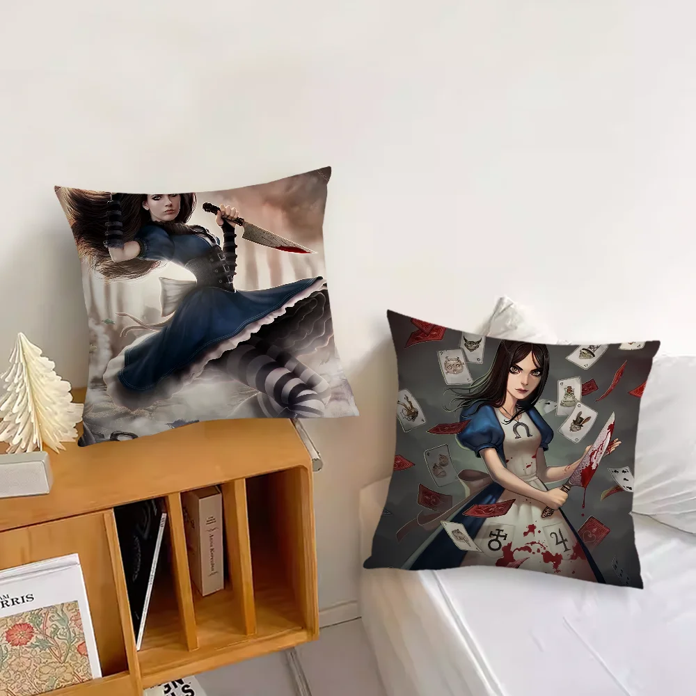 Classic Game Alice Madness Returns Pillow Case Living Room Headboard Bedroom Office Cushion Cushion Sofa Nap Time