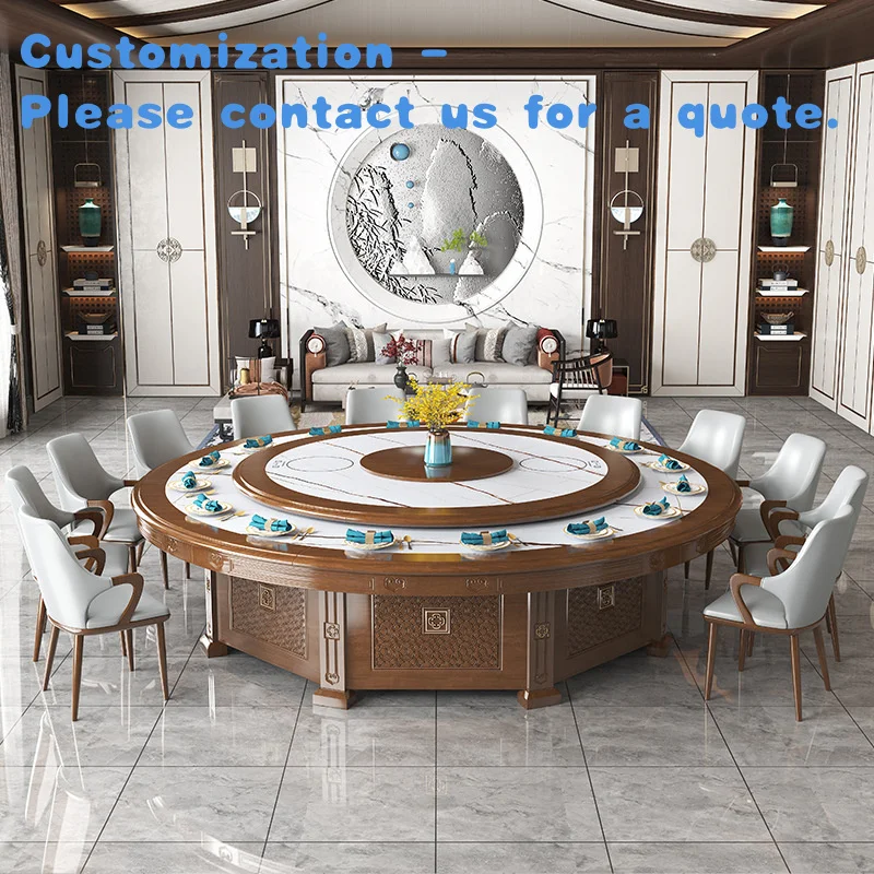 

custom.Hotel Dining Table Large Round Table Commercial Banquet Solid Wood