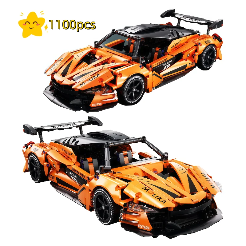 

Технический масштаб, городской гоночный автомобиль, набор строительных блоков, креативный MOC, сборка кирпичей, модельный комплект для детей, подарки на Рождество и день рождения