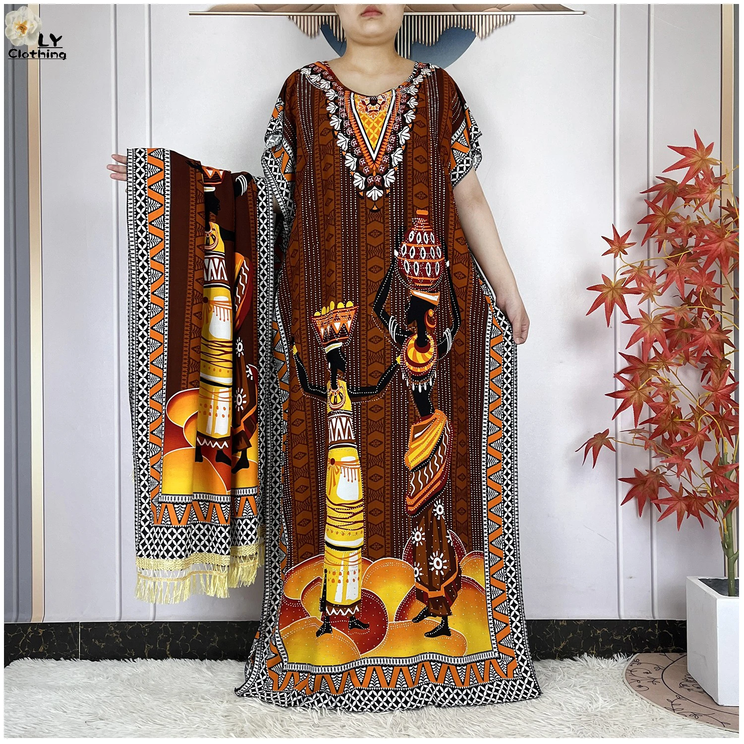 

2025 Новое африканское Абая, мусульманское летнее женское платье Дашики с короткими рукавами, свободное платье Boubou Maxi Islam, женское повседневное платье с большим шарфом