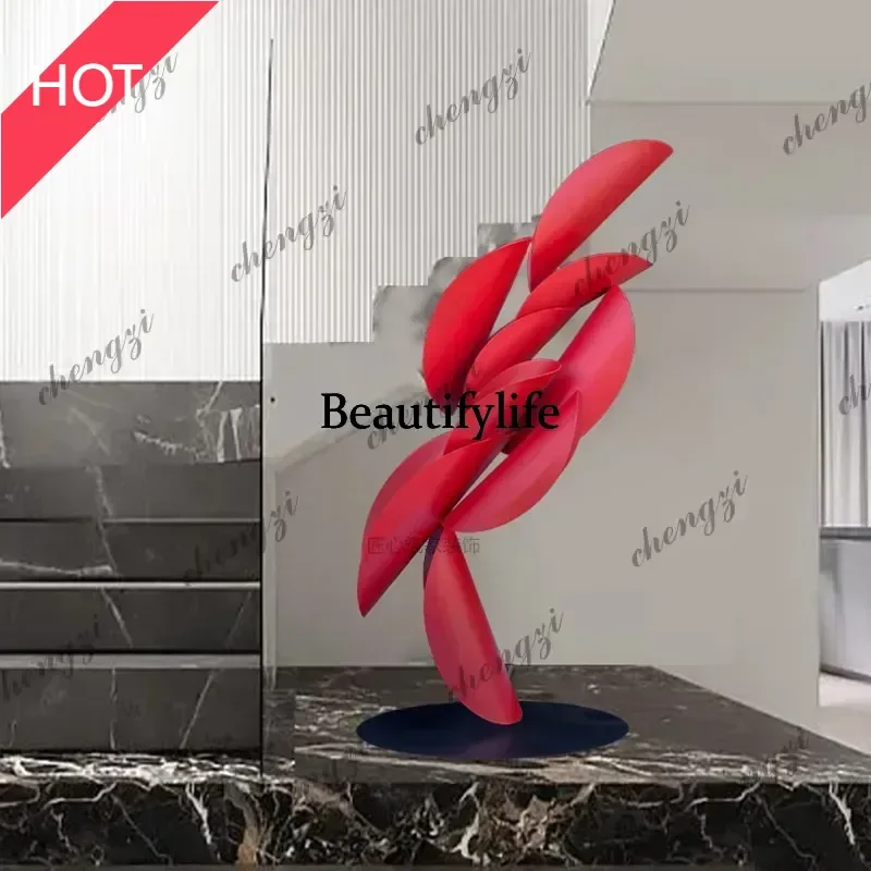 Staircase entrance entrance ornament metal floor sculpture large abstract handicraft