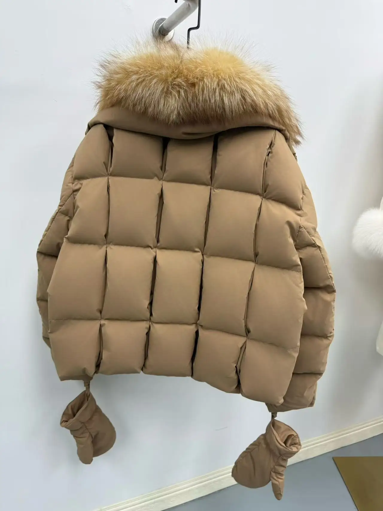 معطف شتوي بياقة من الفرو بغطاء للرأس من Jaet للسيدات من ort Thiened Faionable كوري Sle للتنقل سترة واقية من الرياح #3