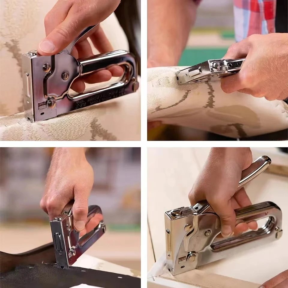 Staple Gun Heavy Duty,3-in-1 Stapler Gun with 3000 Staples, Manual Brad Nailer Power Adjustment Stapler Gun