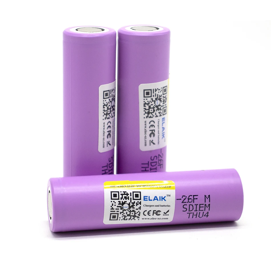 Batería de litio para Samsung ICR18650 26F, 3,7 V, 2600mAh, 18650, batería externa de repuesto