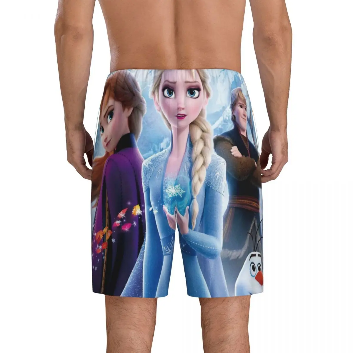 Custom Animation Cartoon TV Movie Frozen Pajama Shorts Men Sleepwear Lounge Bottom Stretch Sleep Short Pjs with Pockets