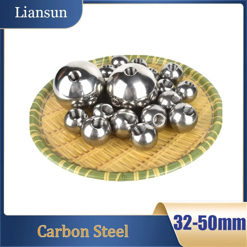 

1-3pcs Threaded Half Hole Balls 32/34/35/38/40/45/50mm Metric Steel Drilling Balls Female Thread Blind Hole Smooth Ball Beads