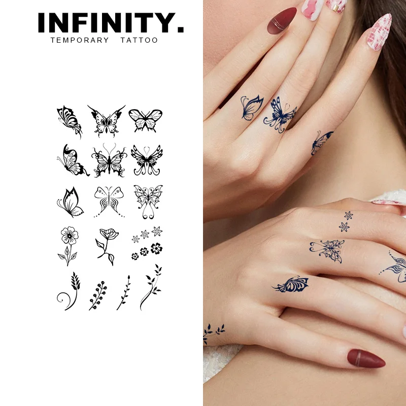 Butterfly Finger Tattoo temporary tattoo sticker, waterproof magic tattoo, lasts to 8-15 days fake tattoo, semi permanent tattoo