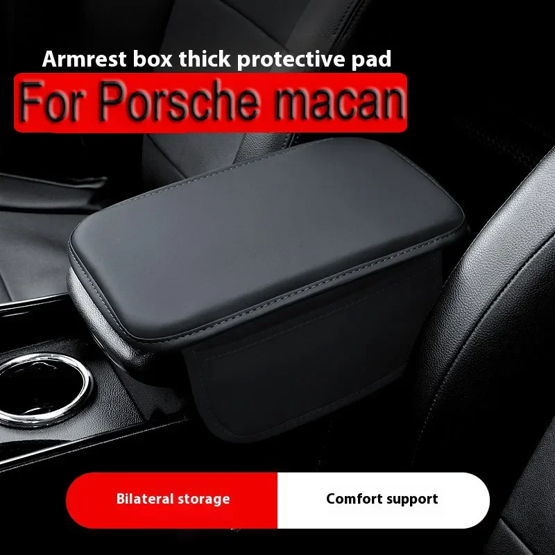 Car Interior Accessories Armrest Box Height Increase Pad Storage Bag Center Console Protector Cover for Porsche Macan