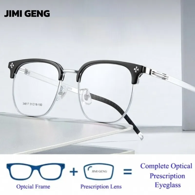 

Men's High end Business Glasses Frame Major Brand Design Eyebrow Frame Anti Blue Light Reading Glasses Customized Prescription