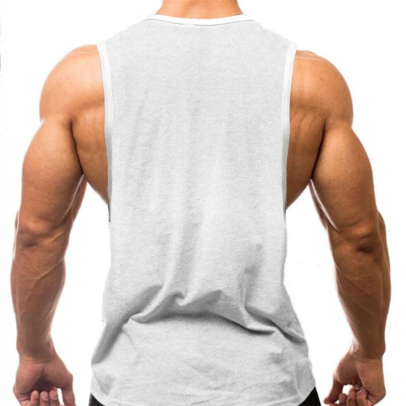 2025 Gym Tank Tops Mens Summer Mesh Quick Dry Muscle Sleeveless Shirt Bodybuilding Singlets Fitness Sleeveless Vest Men Tanktop