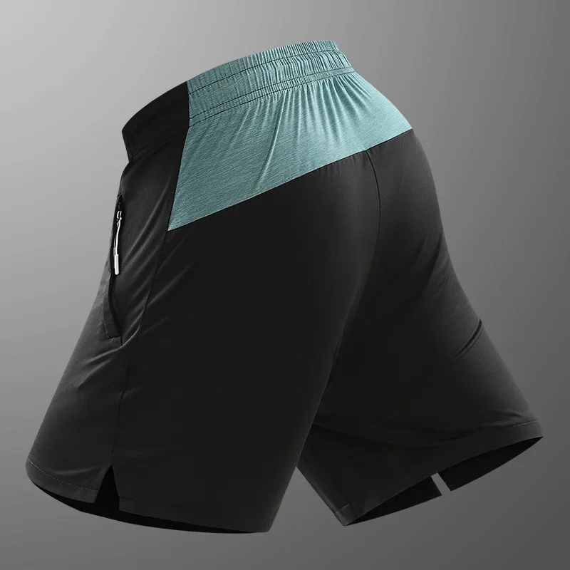 Men's Summer Trendy Quality Shorts Ice Silk Outdoor Compression Trousers Breathable Retro Training Loose Casual Streetwear Pants