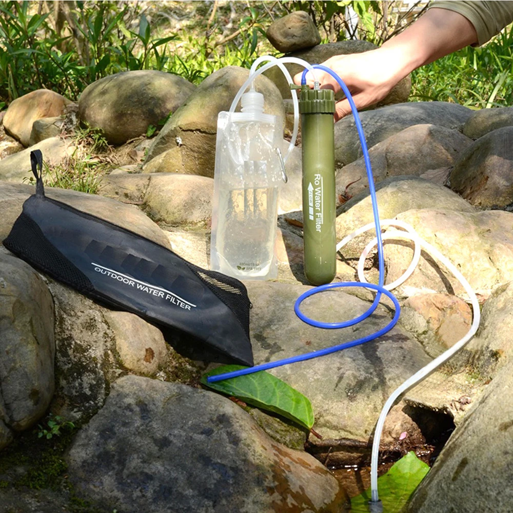 Imagem -05 - Purificador de Água ao ar Livre Filtro Bomba de Pressão Portátil tipo Purificador de Água Sobrevivência Emergência Acampamento Caminhadas Equipamentos