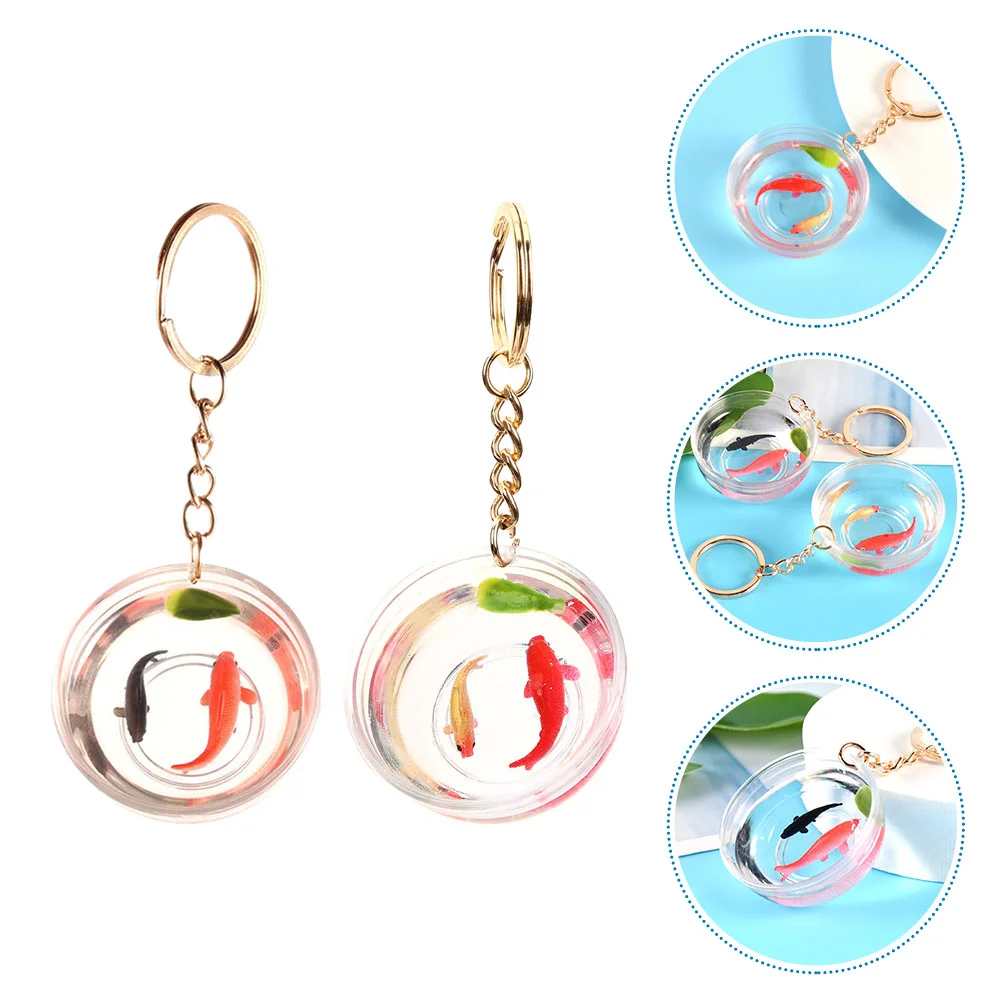 

2pc Keychain Pendant Keyring Backpack Charms Fish Tank nament Desktop Car Key Pendant Travel Souvenirs