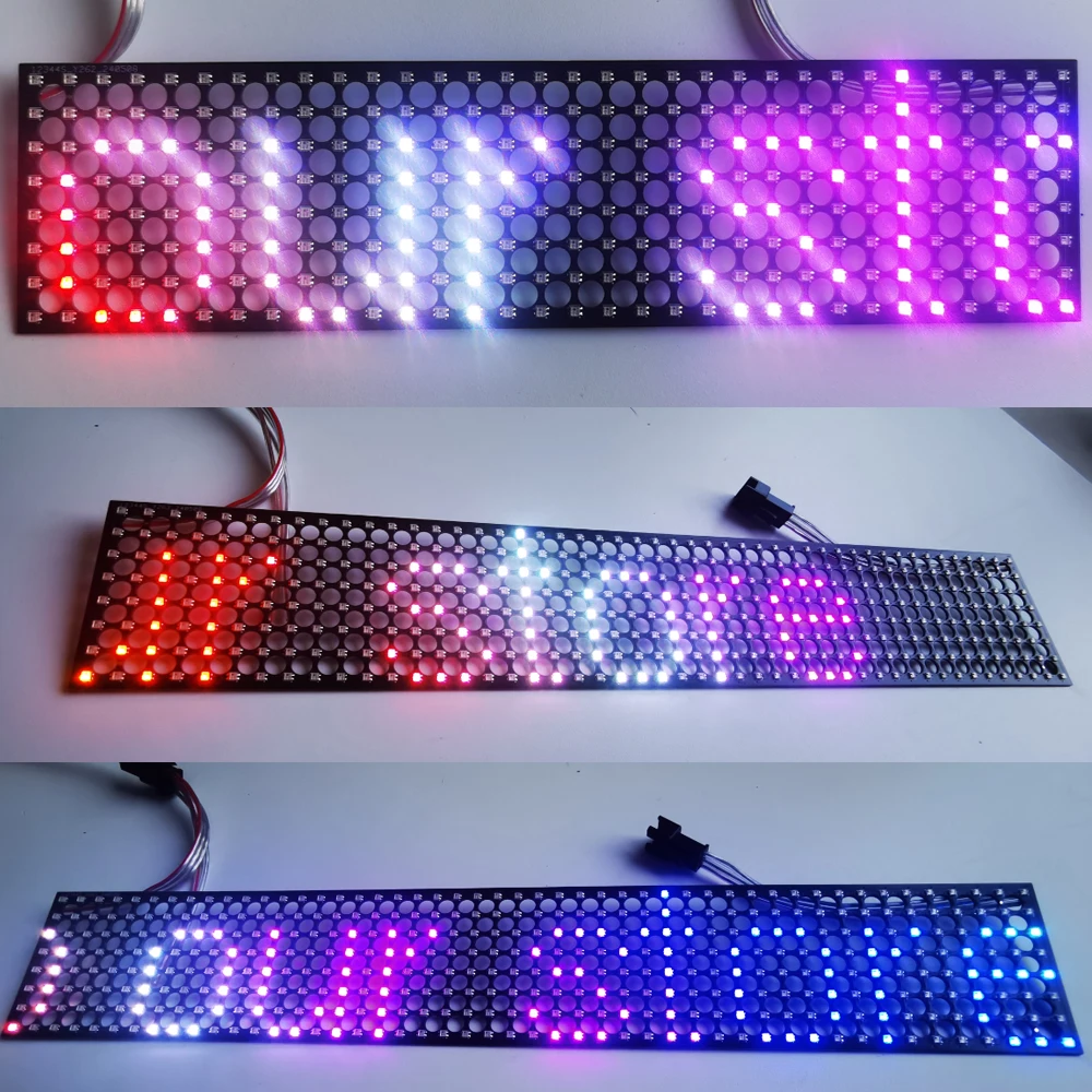 Imagem -06 - Passo Rgb Ws2812b Endereçável Painel de Luz Transparente Digital Led 8x32 8x48 Pixels Módulo Tela Matriz Dc5v p5 P10 P6.25