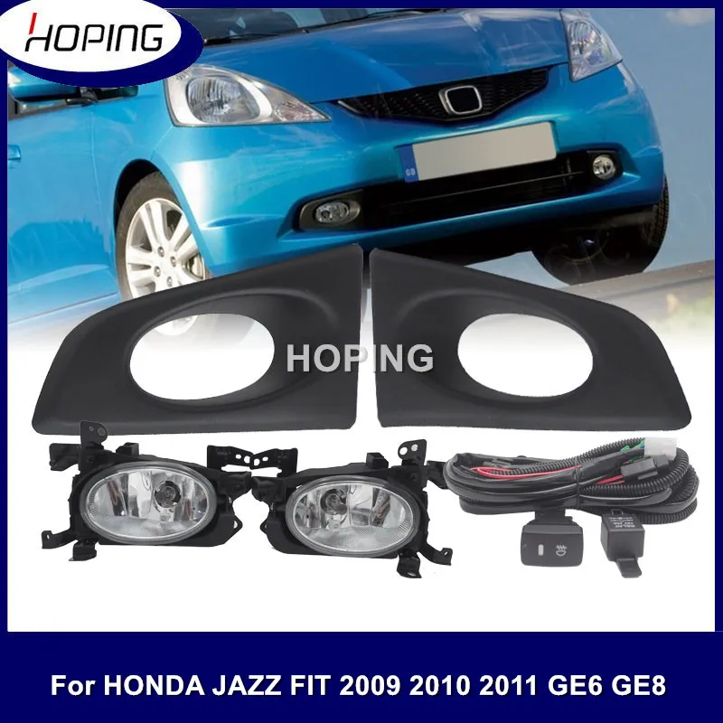 

Hoping Front Fog Light Fog Lamp Upgrade Kit For HONDA JAZZ FIT 2009 2010 2011 GE6 GE8 Additonal Foglight Foglamp Set For LHD