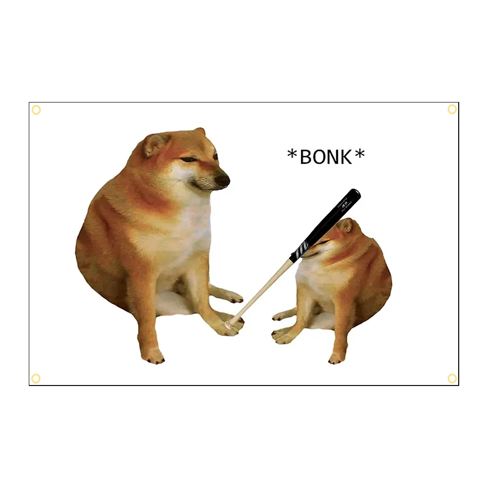 90x150cm cheems Shiba Inu dog bonk interest funny flag Interior bedroom decoration banner tapestry