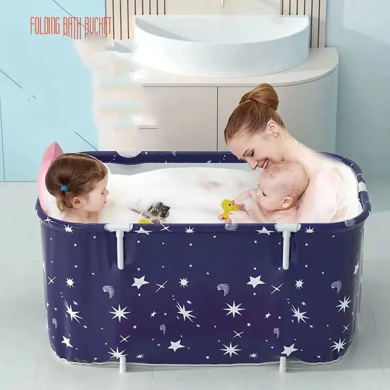 Folding and Heating Bathing Bucket for Adults, Household Sitting Bathtub, Full Body Bathtub for Adults