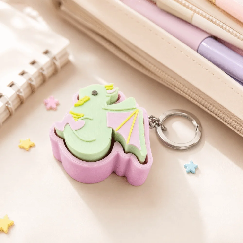 3D Printed Fantasy Flying Dragon Clicker Keychain Creative Funny Special Shape Keycap Pendant Keyboard-style Decorative