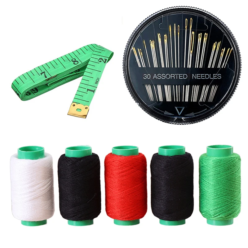 Nähzubehör für Zuhause, 30 Stück/Box, Nadelscheibe, zufällige Farbe, Nähgarn, Maßband, geeignet für DIY-Handwerk, Stickerei, manuelles Nähen, ZYF