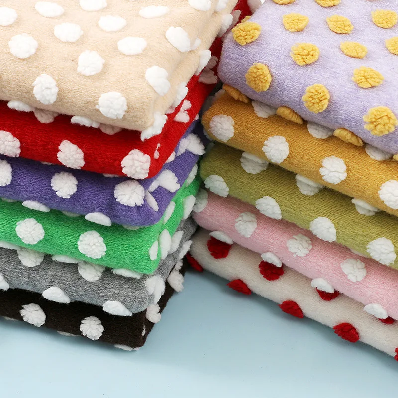 

Round Dot Woolen Jacquard Plush Fabric Polar Fleece Soft Thick For Sewing Coat Blaze Decorations Handcrafts Telas By The Meter