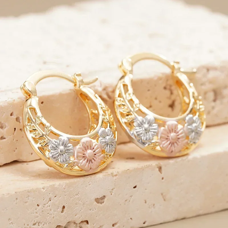 Fresh Forest Style Ear Buckles for Women, Elegant Tri Color Oil Painting Matte Accessories for Ladies, Gentle Wind Earrings