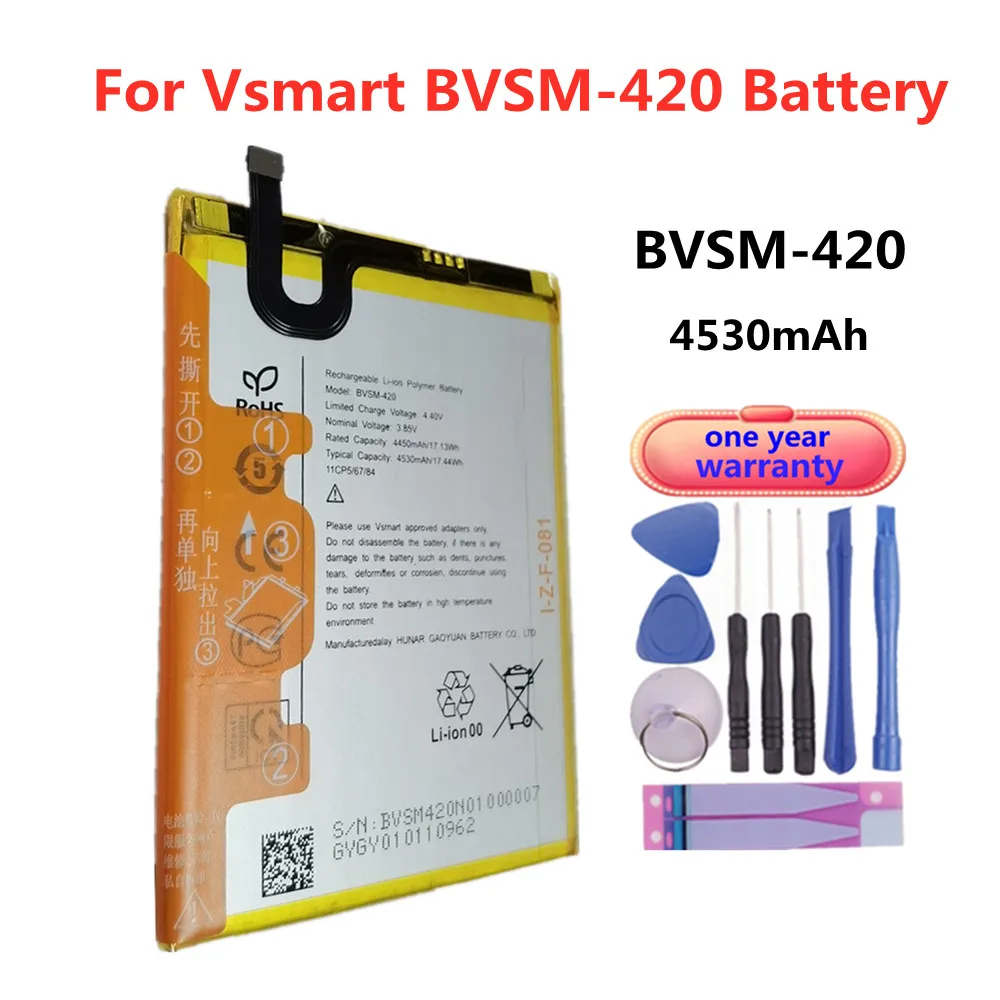 

New 4530mAh BVSM-420 Phone Battery For VSMART BVSM 420 BVSM420 Battery Bateria Fast Shipping + Tools