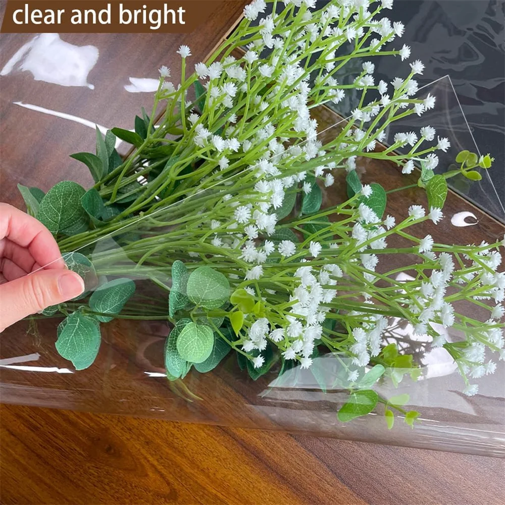 PVC transparent tablecloth with a thickness of 0.25mm, heat-resistant, waterproof, and oil resistant dining table mat, 1pc