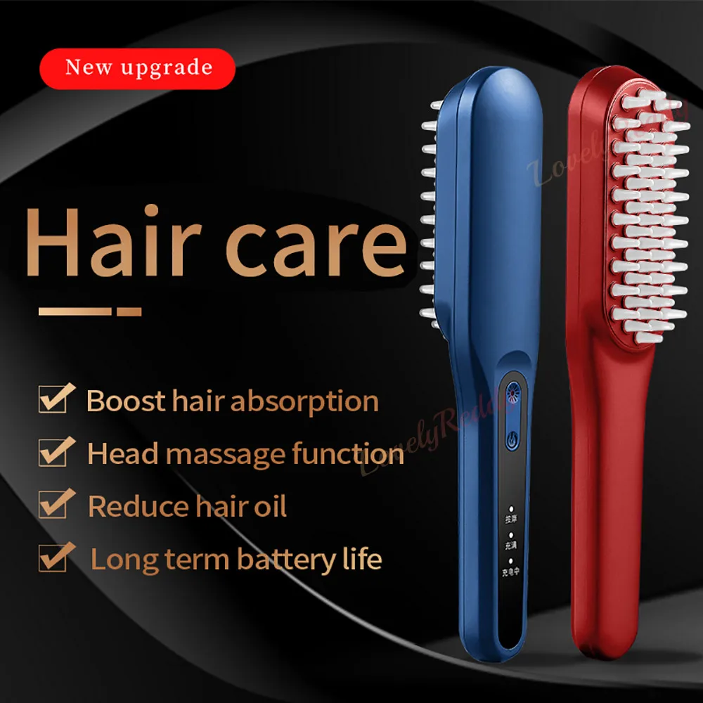 Multi-function Hair Straightener Comb Red Light Anti-Scald Hair Brush Hair Growth Anti Hair Loss Fast Heating Hair Iron Curler