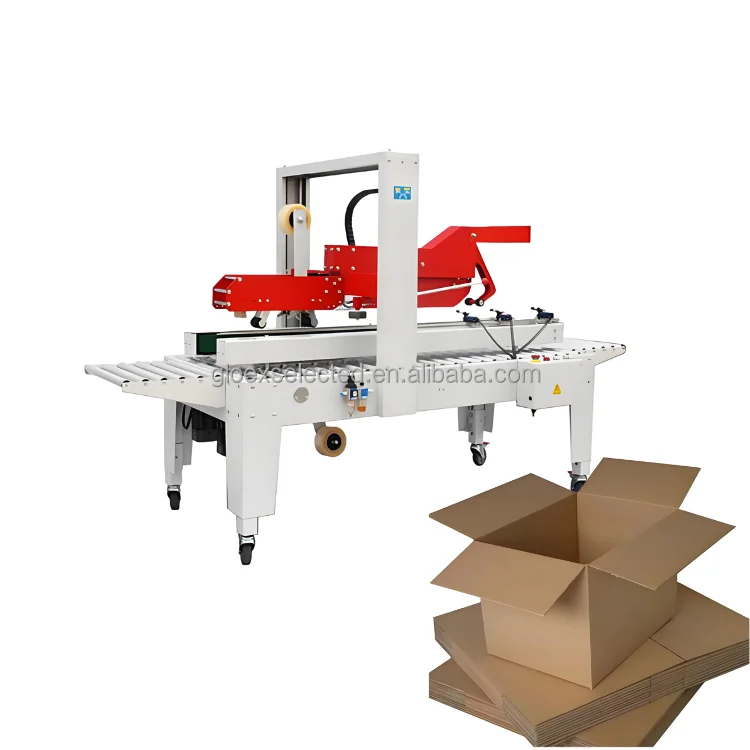 High-Speed Automatic Case Sealing Machine for Food Industries Top Bottom Sealing 6-12 Boxes/Minute 220V