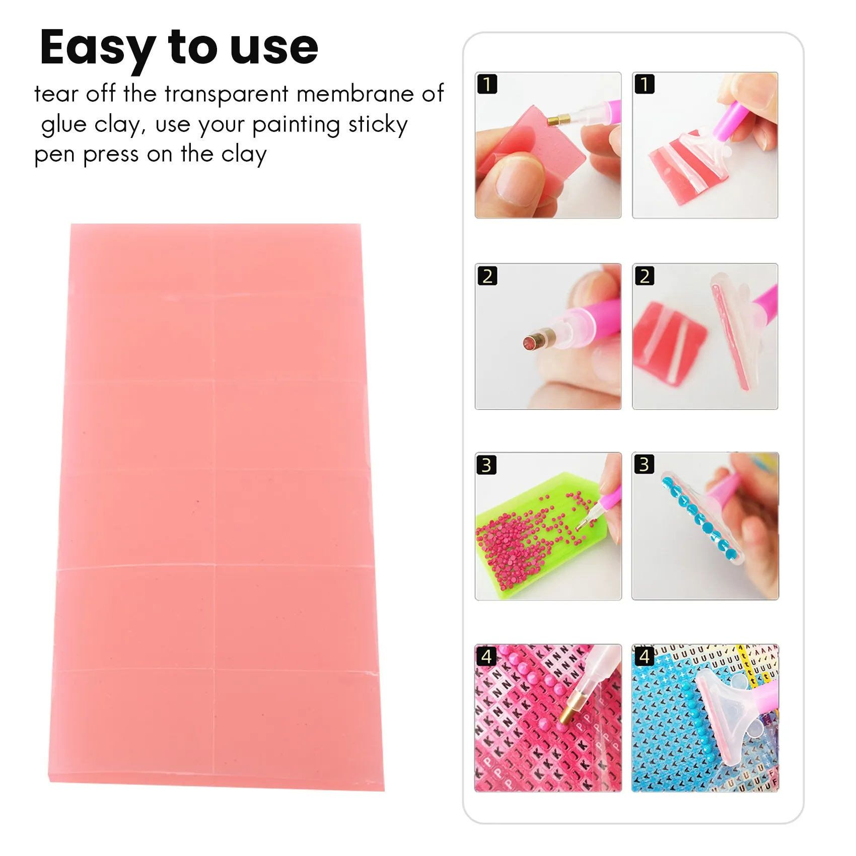 

AD30-60pcs 5D Glue Clay Environmental DIY Diamond Embroidery Glue Embroidery - Painting Set Tool(2x2cm)